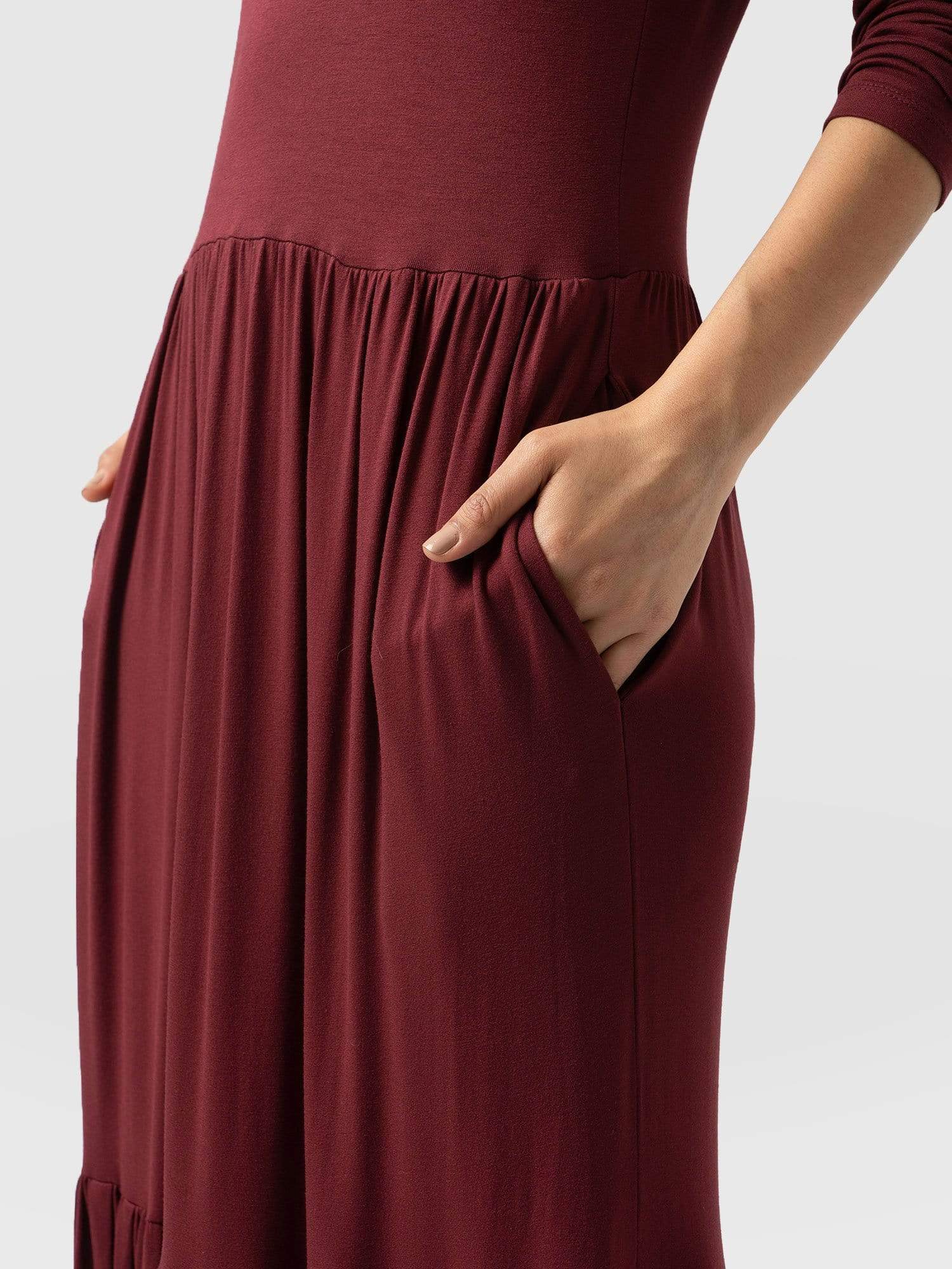 Greenwich Dress Long Sleeve - Burgundy